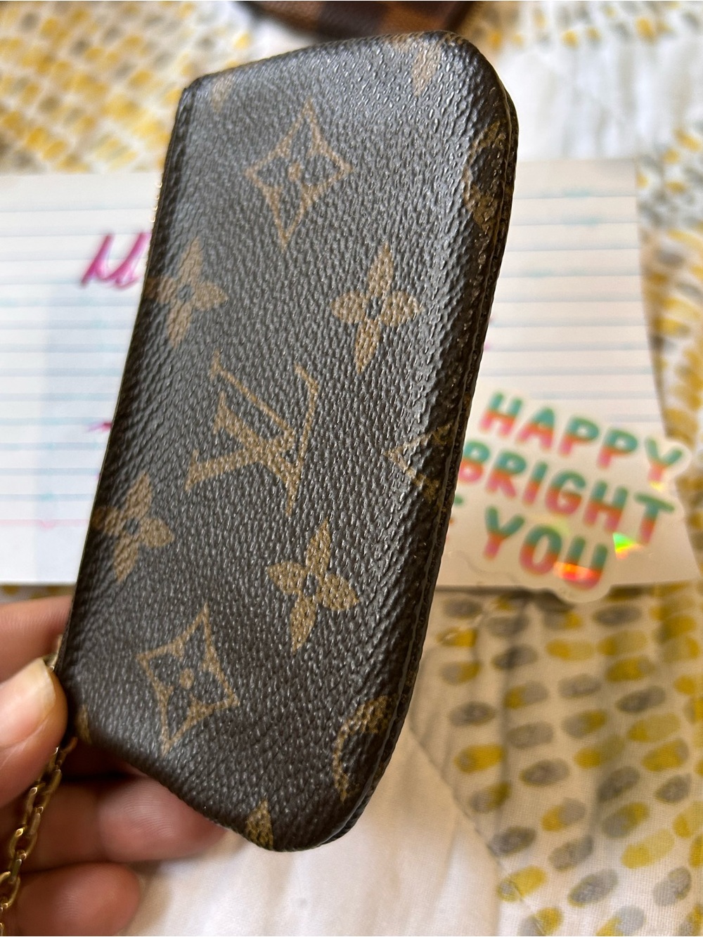 Louis Vuitton Brown Monogram Key Pouch with Gold Hardware - Picture 4 of 6